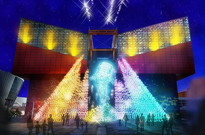 「大阪海遊館」燈光秀，與海洋生物一起悠遊夢幻世界