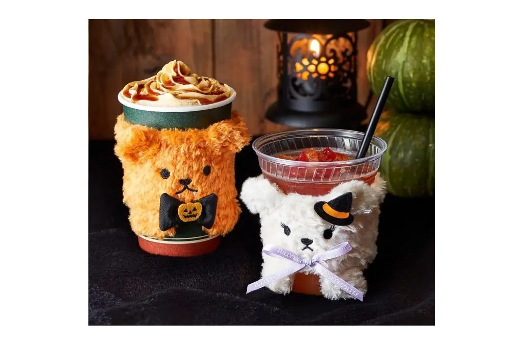 日本连锁咖啡Tully’s秋季限定“焦糖南瓜拿铁”＋万圣节小熊杯套