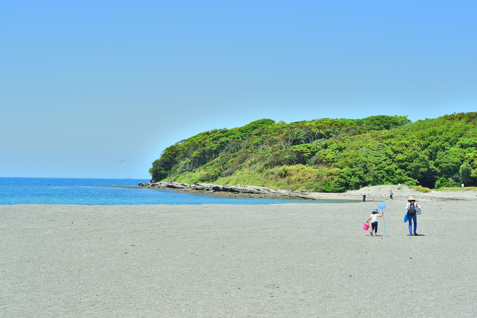 沖之島海水浴場裏手の浜