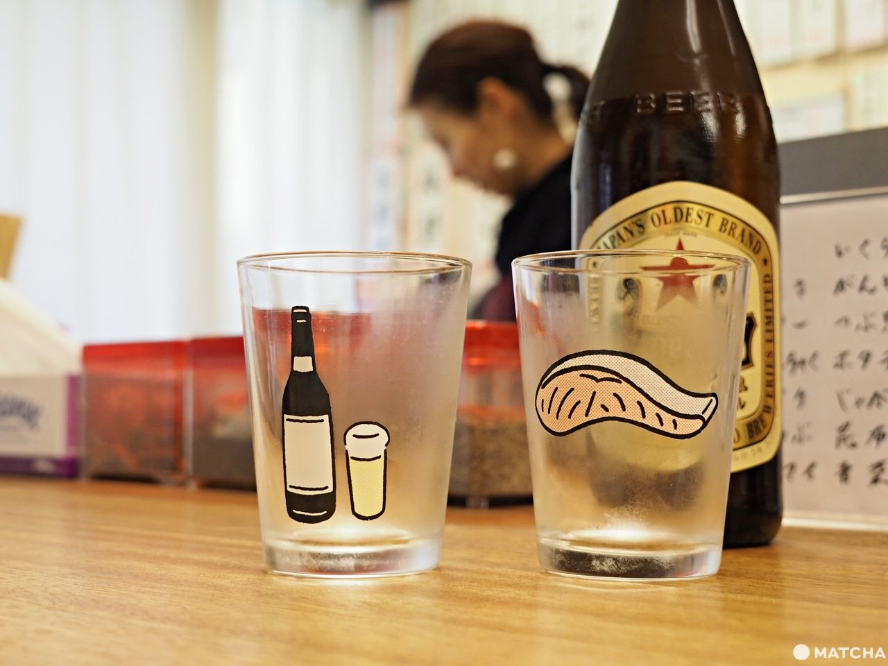 しゃけスタンド鮭魚玻璃杯