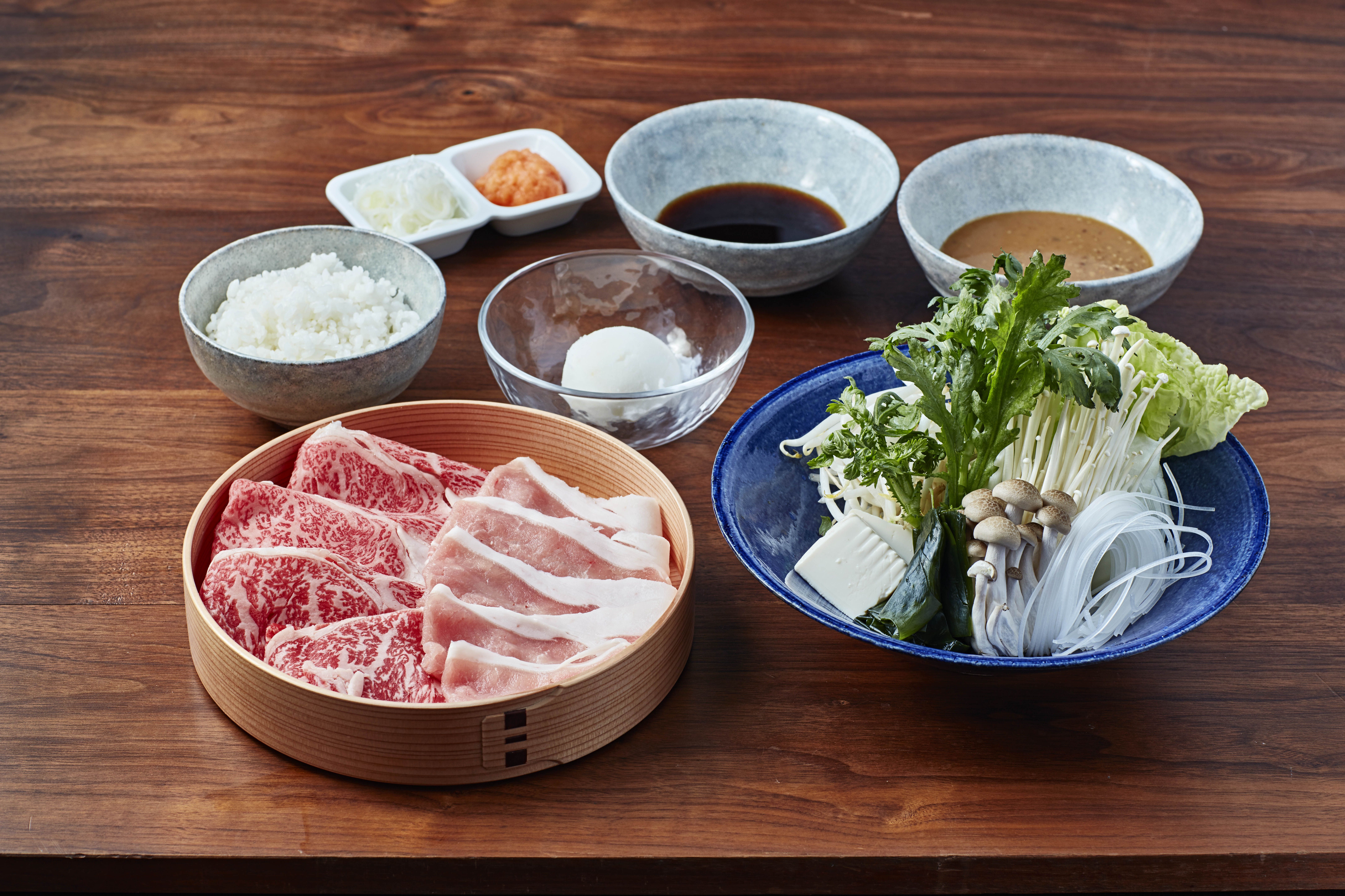 国産牛ロース+米澤豚一番育ちロース