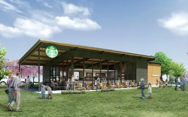 在浪漫櫻花隧道裡喝咖啡！埼玉星巴克公園門市登場