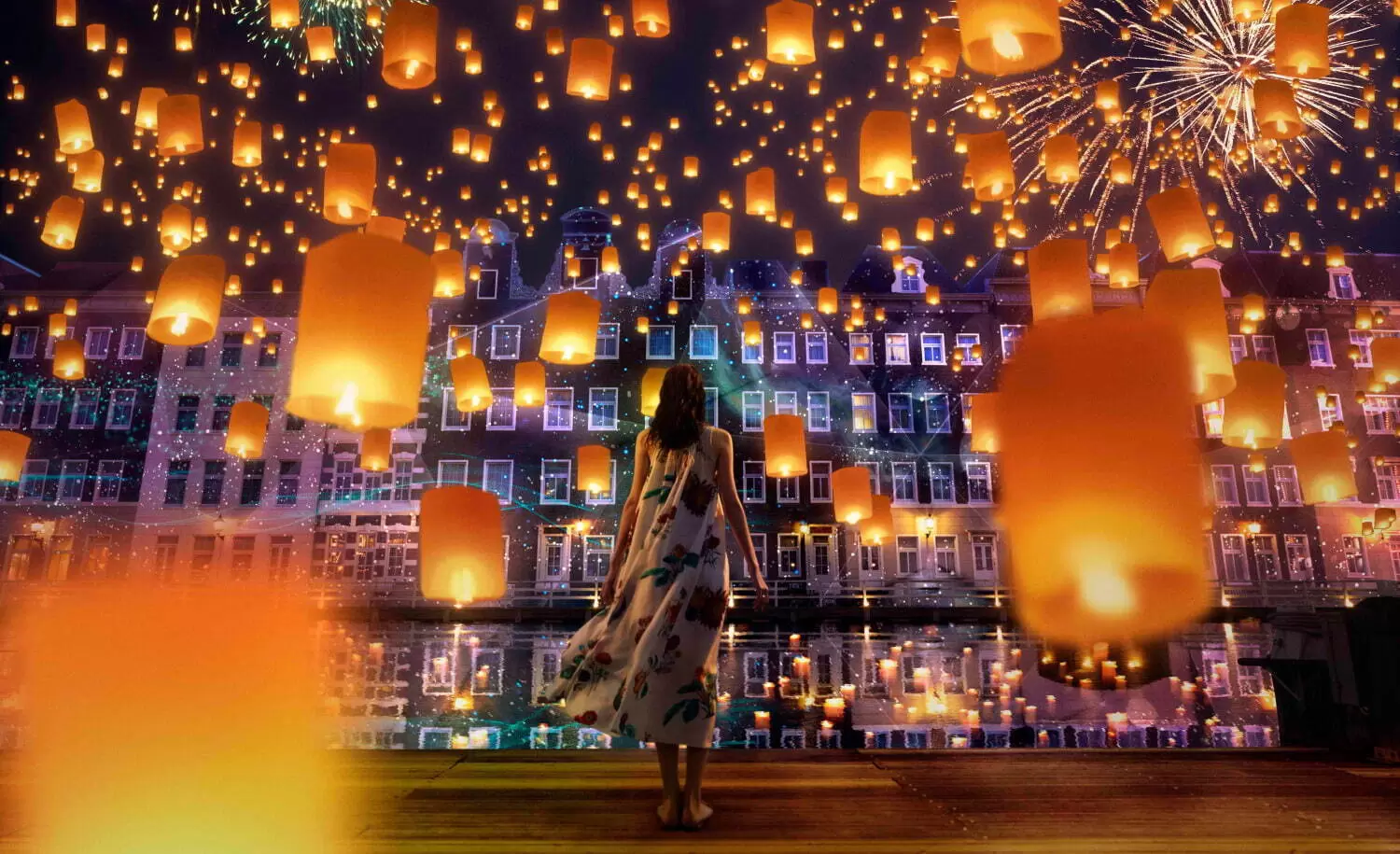 豪斯登堡「光和運河的夏季特典活動」天燈、煙火點亮長崎夜空！