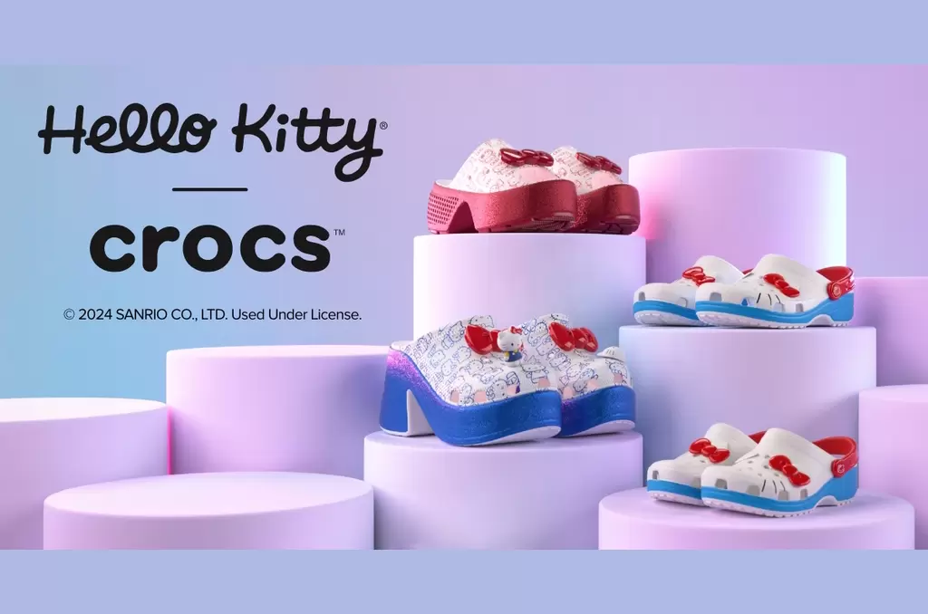 「Hello Kitty」50週年慶聯名Crocs，翻轉洞洞鞋形象！