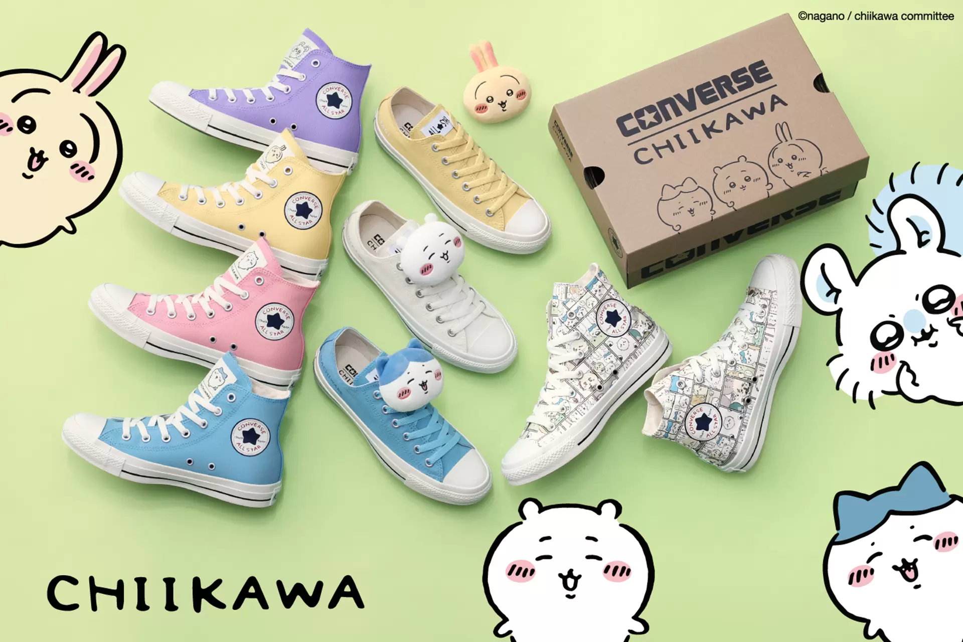 「吉伊卡哇ＸConverse」穿上小八貓、烏薩奇、小桃鼠聯名鞋可愛上街！