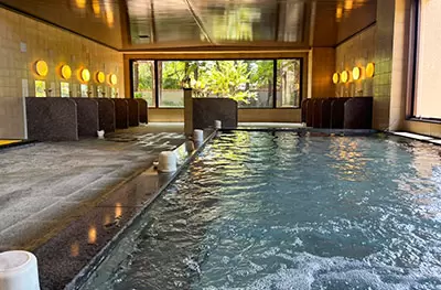 Relax your body and mind in the warm water<br /> 