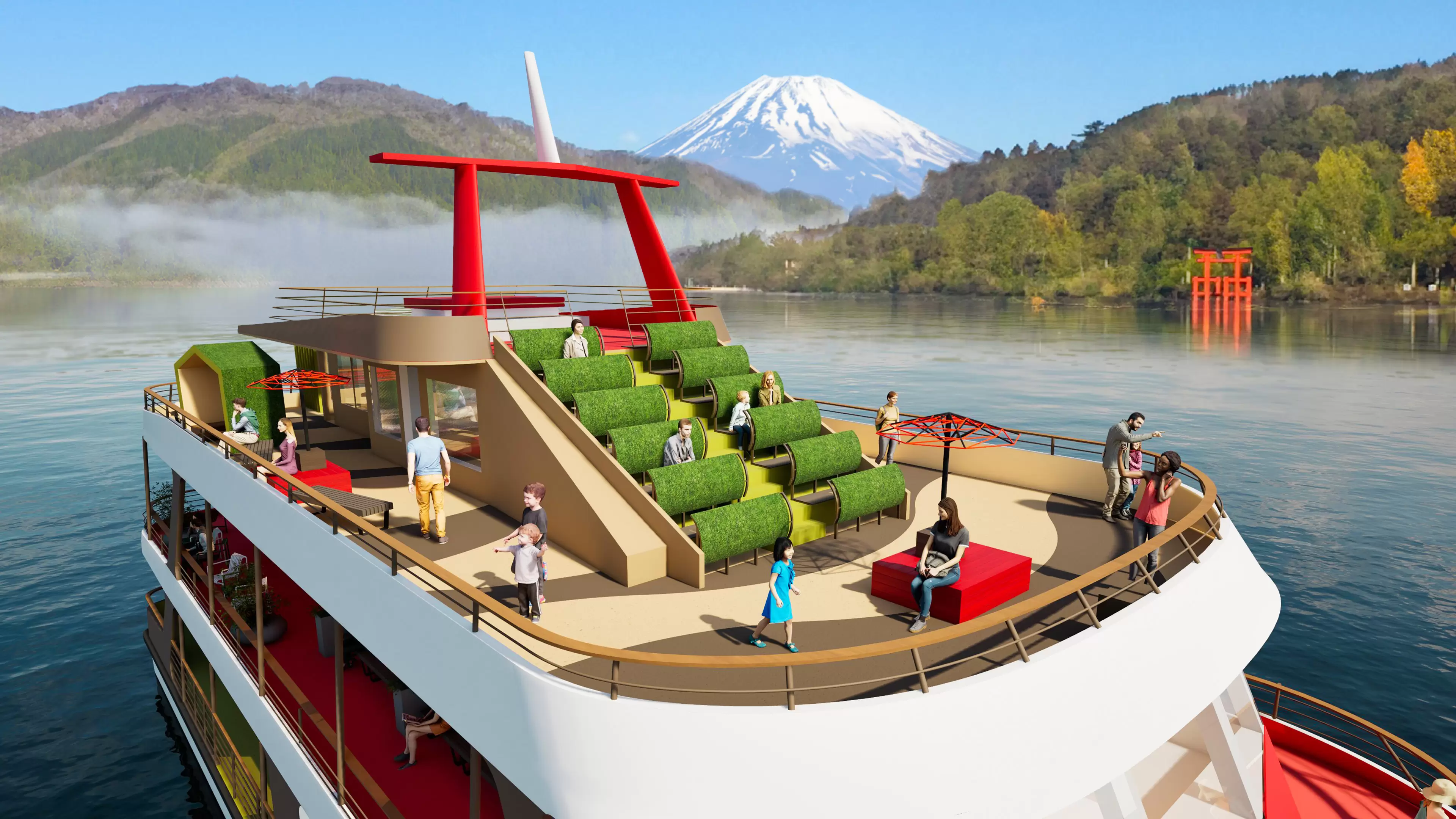 箱根新觀光船「箱根遊船 大茶會」12/20 啟航 ！ 蘆之湖「抹茶」主題湖上體驗