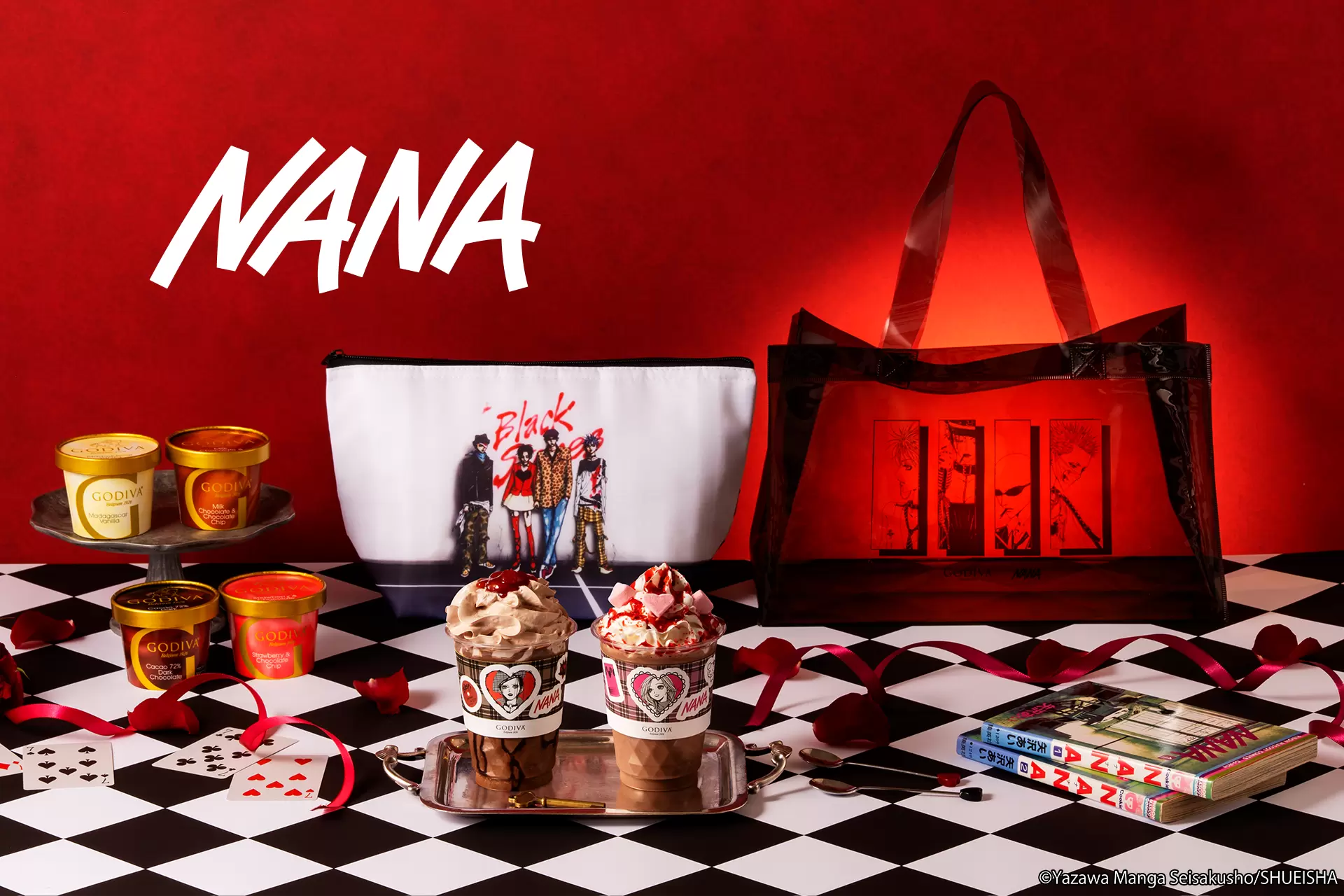 8月7日から発売！「ゴディバ×NANA」限定チョコドリンク＆スイーツグッズが登場