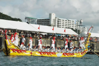 Enjoy the traditional Naha Hari boat race! After the thrilling experience, stop by Sports Depot Ameku store for duty-free shopping and great deals!