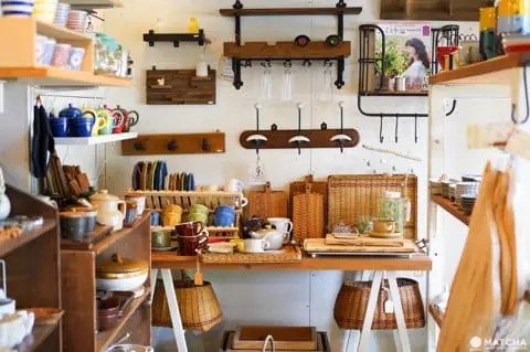 Japanese Made Kitchenware Displayed on Shelves Inside Coriss Karuizawa