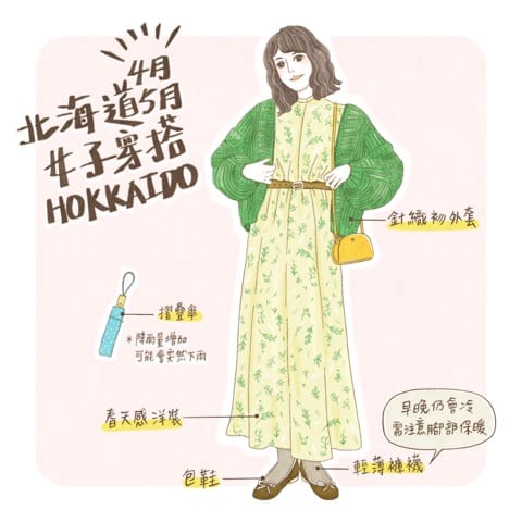 北海道4,5月服裝穿搭 女