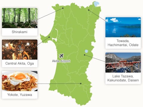 Akita prefecture map