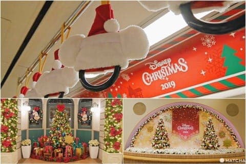 Monorail de Noël décoré Disney Tokyo Tokyo