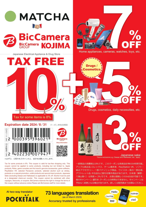 2017年にbic camera から購入した。 Bic Camera Tourist Privilege Discount Coupon - Klook United