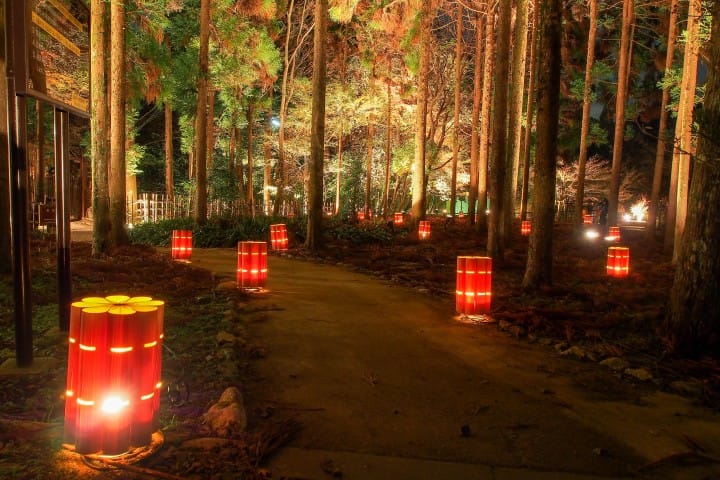 冬季的夜晚也能感受到满满的京都风情~岚山花灯路