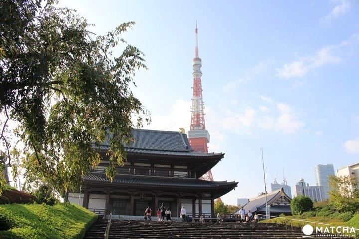 จุดถ่ายรูป Tokyo Tower พร้อมวัดอายุกว่า 600 ปี วัดโซโจจิ (Zojoji Temple)
