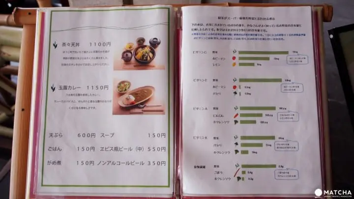 福岡八女市-茶的文化館八女茶寮菜單