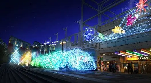 大坂海游馆灯光秀，与海洋生物一起在梦幻世界里游泳！