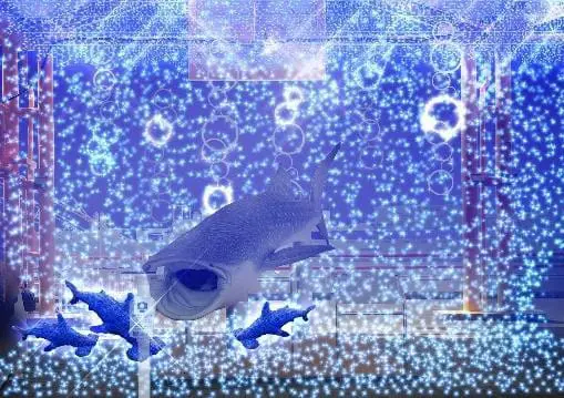 大坂海游馆灯光秀，与海洋生物一起在梦幻世界里游泳！