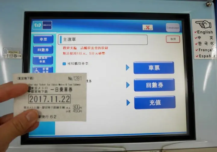 東京一日遊地鐵一日券