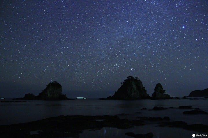 cherry blossoms and starry sky in Shizuoka