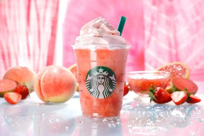 starbucks 星巴克蜜桃粉水果星冰乐