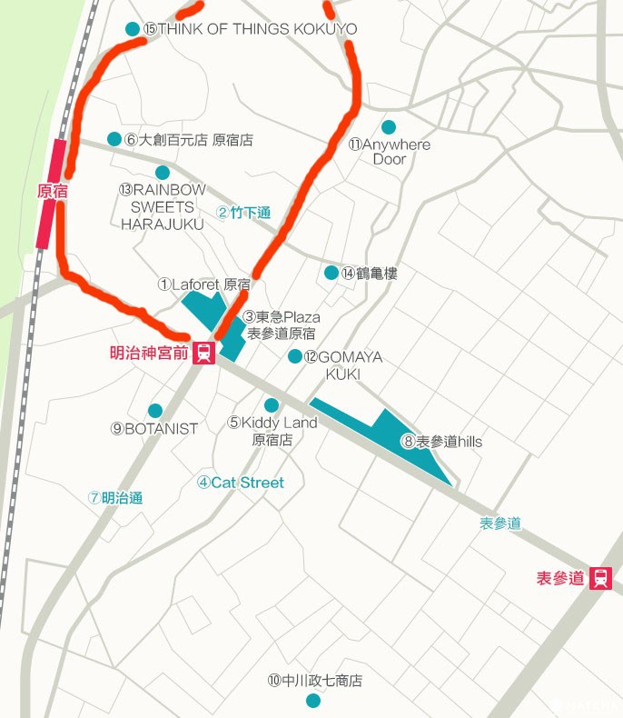 原宿 竹下通 地圖