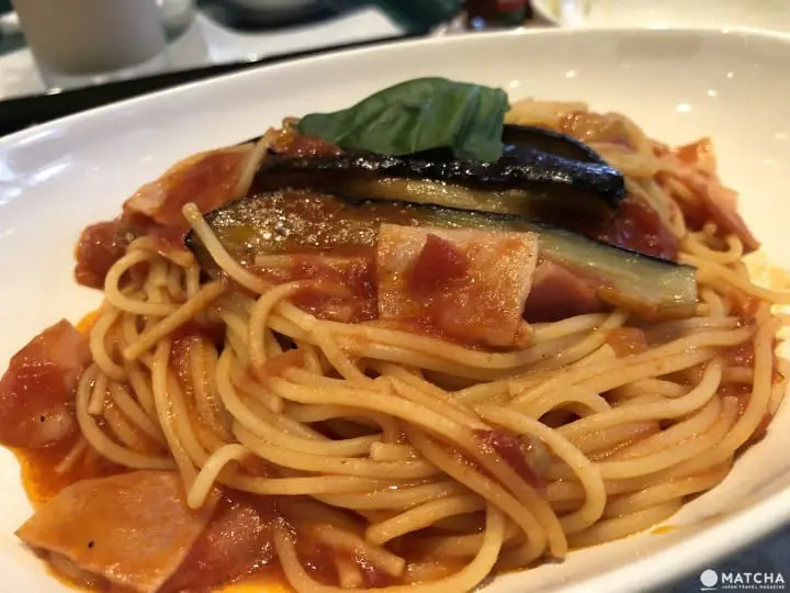 培根茄子番茄义大利面