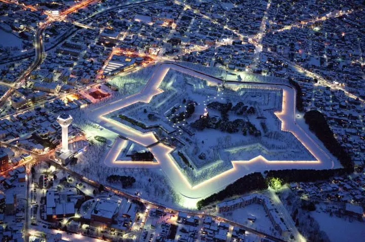 五稜郭冬天五稜星之夢點燈活動