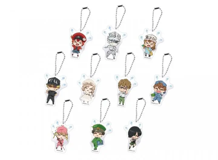 工作细胞主题咖啡压克力钥匙圈