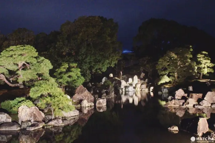 夜間二条城日式庭園