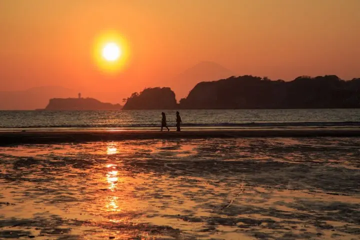 材木座海岸夕陽