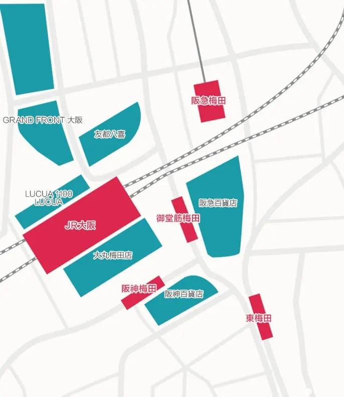 梅田購物地圖