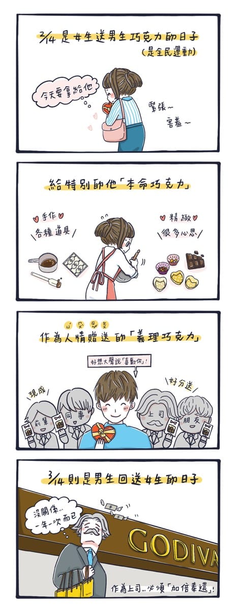 漫畫:日本情人節巧克力