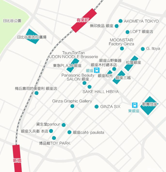 銀座購物地圖