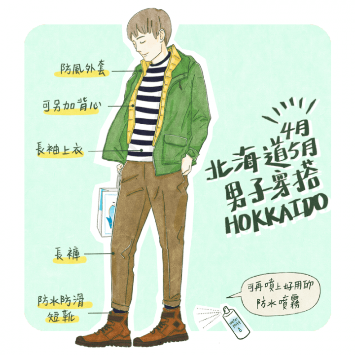北海道4,5月服装穿搭 1¥男生