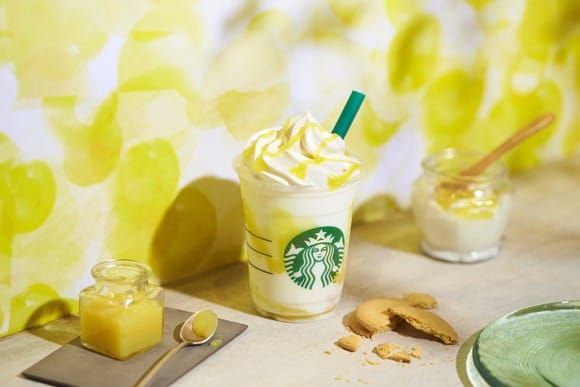 Starbucks Lemon Yogurt Fermentation Frappuccino and Apple Green Tea