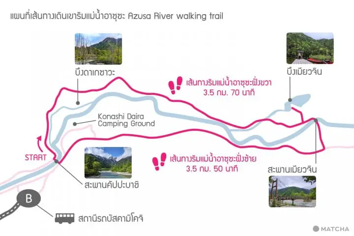 แผนที่คามิโคจิ Kamikochi walking trail map