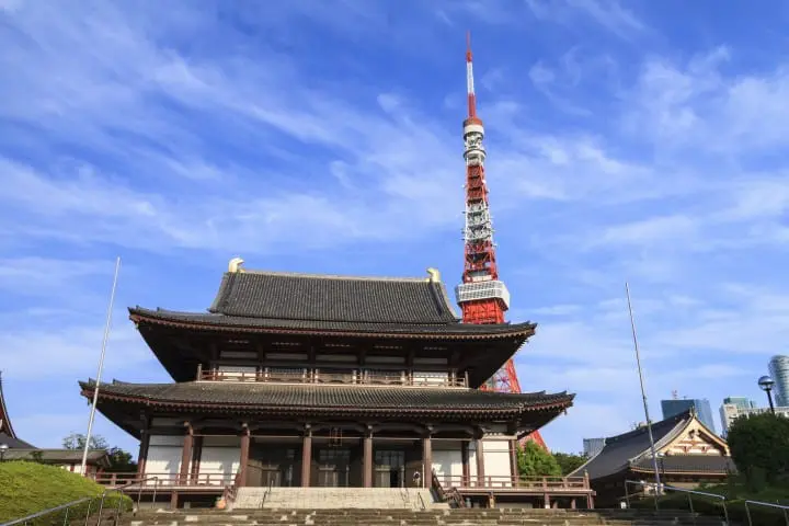 東京鐵塔 增上寺拍照