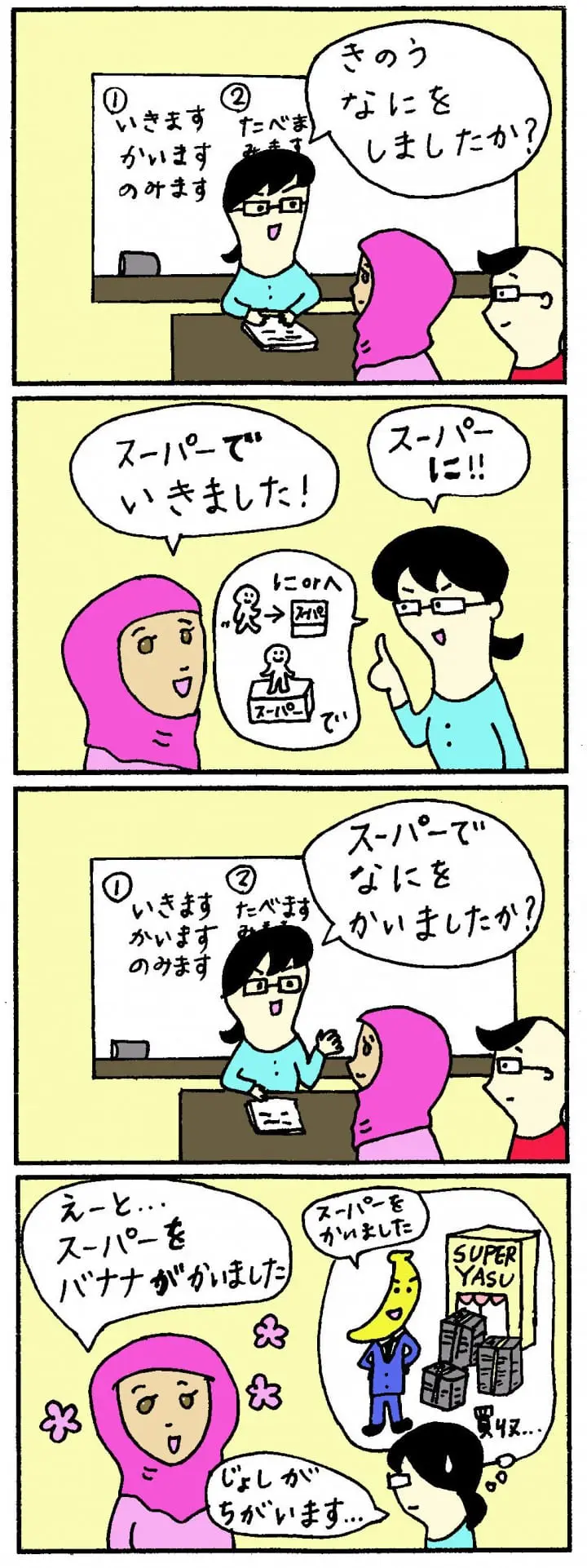 やさ日4コマ助詞