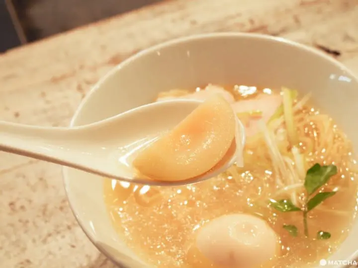 雞清湯 桃 吉法師 水蜜桃切片