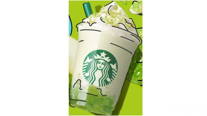 Starbucks Green Apple Jelly And Baked Apple Pink Frappuccino