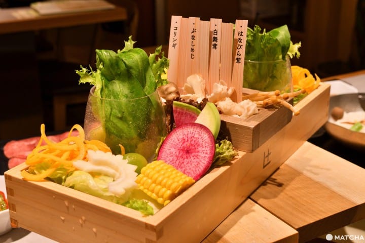 しゃぶしゃぶれたす野菜摆盘