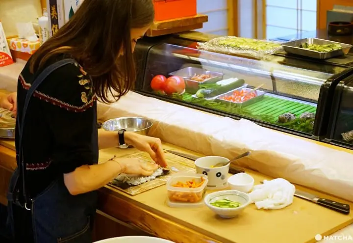 vegan sushi making