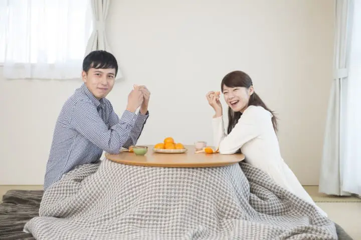 Japanese kotatsu in the winter
