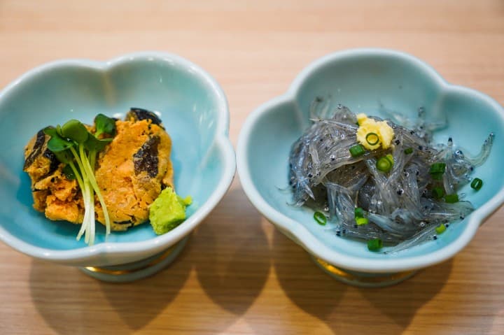 那珂湊魚市場_海花亭_生魩仔魚_涼拌鮟鱇魚