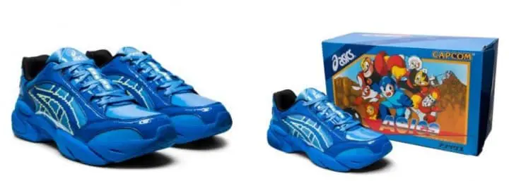 จัดการเหล่าหุ่นยนต์ตัวร้ายด้วยรองเท้า ASICSxROCKMAN ลวดลาย 8 bit