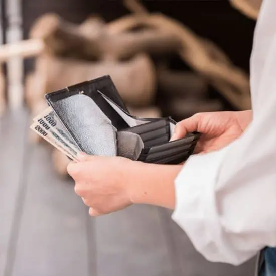 方形二摺珍珠光皮夾 左撇子專用