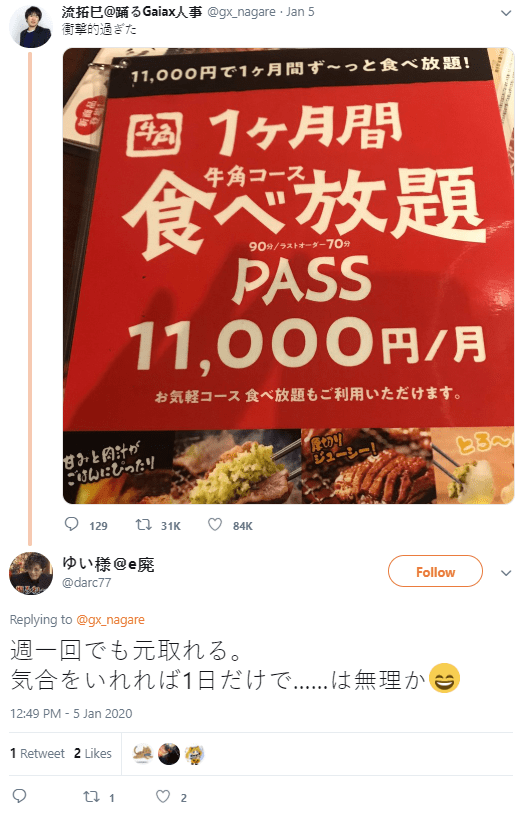 燒肉控注意！日本燒肉店「牛角」推出吃到飽月票 超抵價錢吃兩次就回本！