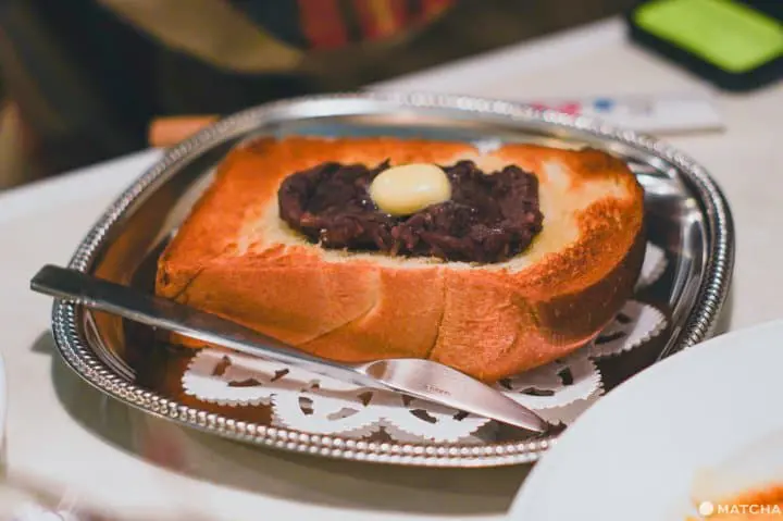 東京咖啡甜點漂浮汽水_喫茶パオーン_紅豆奶油吐司